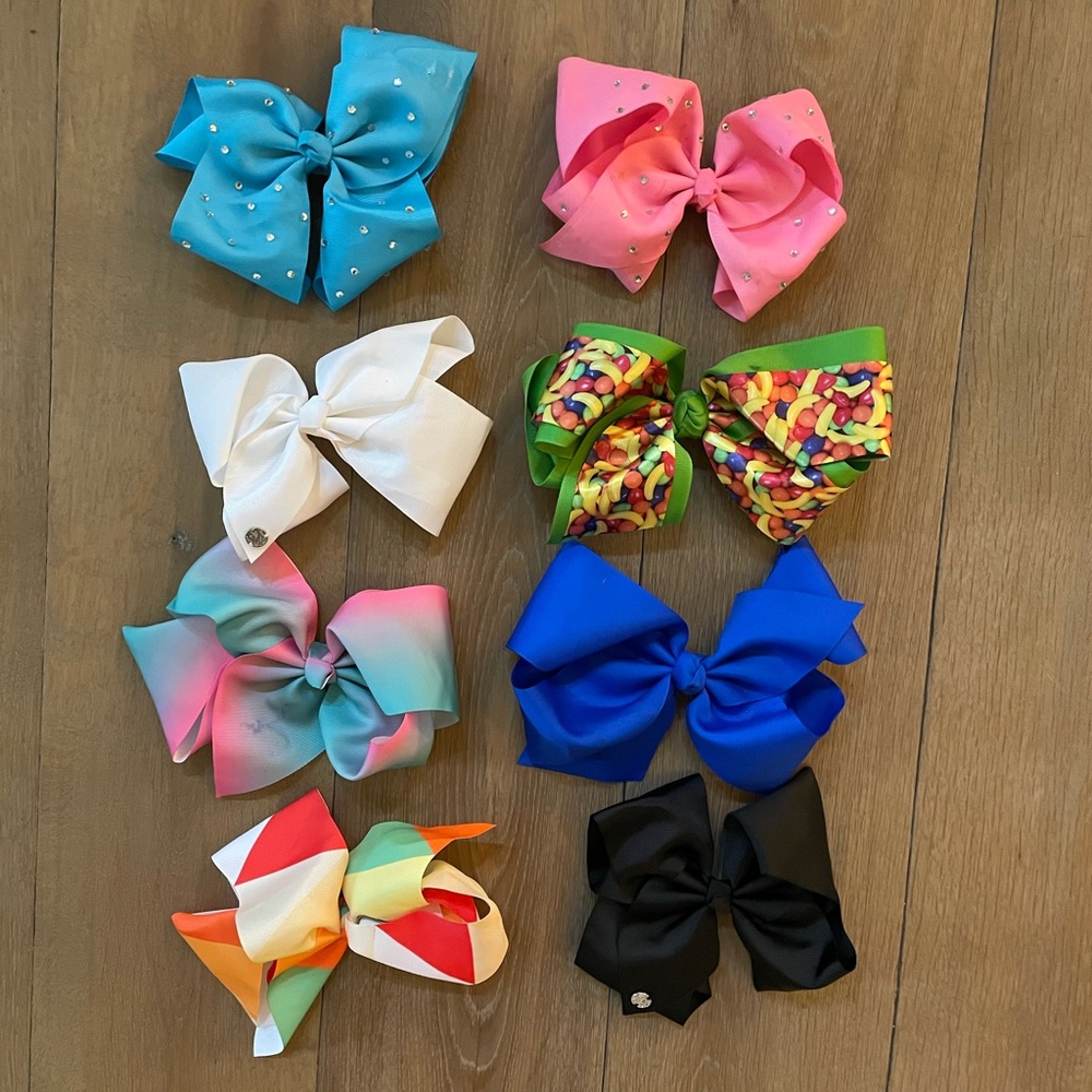 Set of 8 Large Hair Bows- Set 1